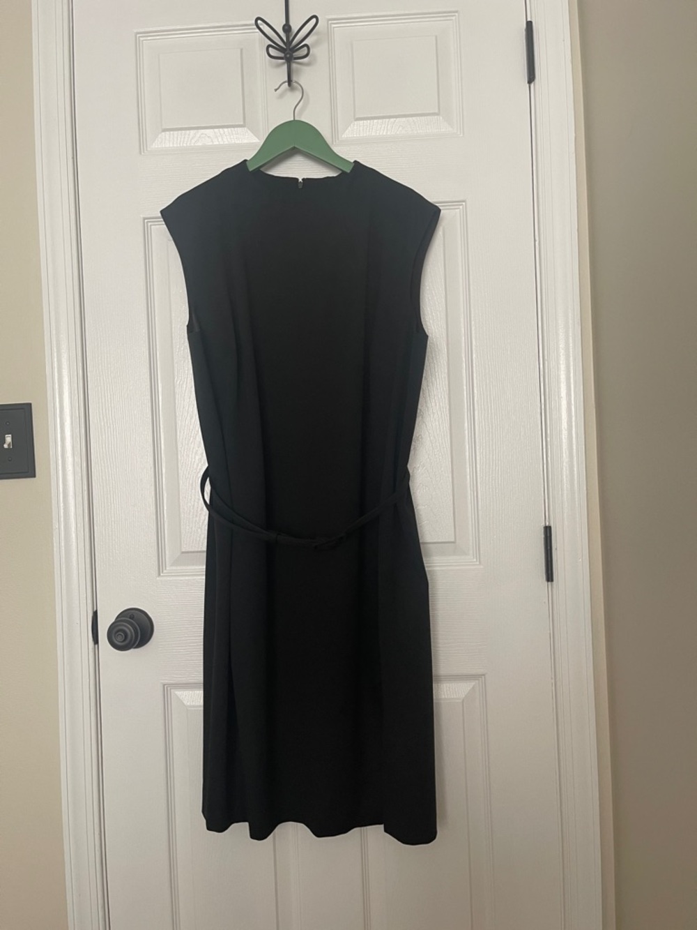 NWOT...Ralph Lauren Black Sleeveless Midi Dress with Waist Tie